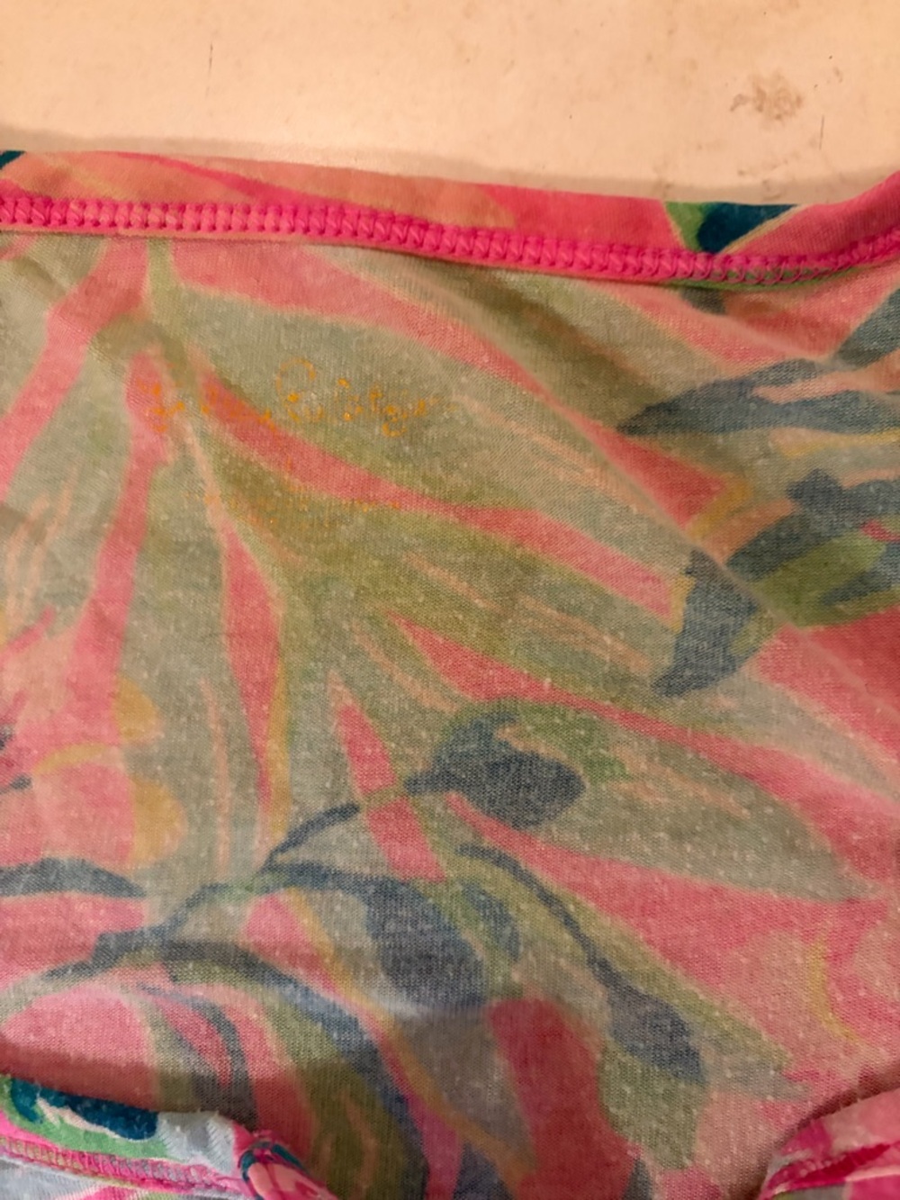 Ladies Lilly Pulitzer  large Pink Tropical Swim Cover-Up - Picture 4 of 4